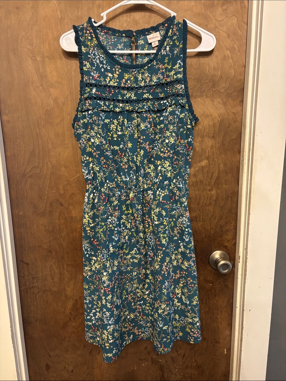 Merona Teal Floral Sleeveless Summer Dress